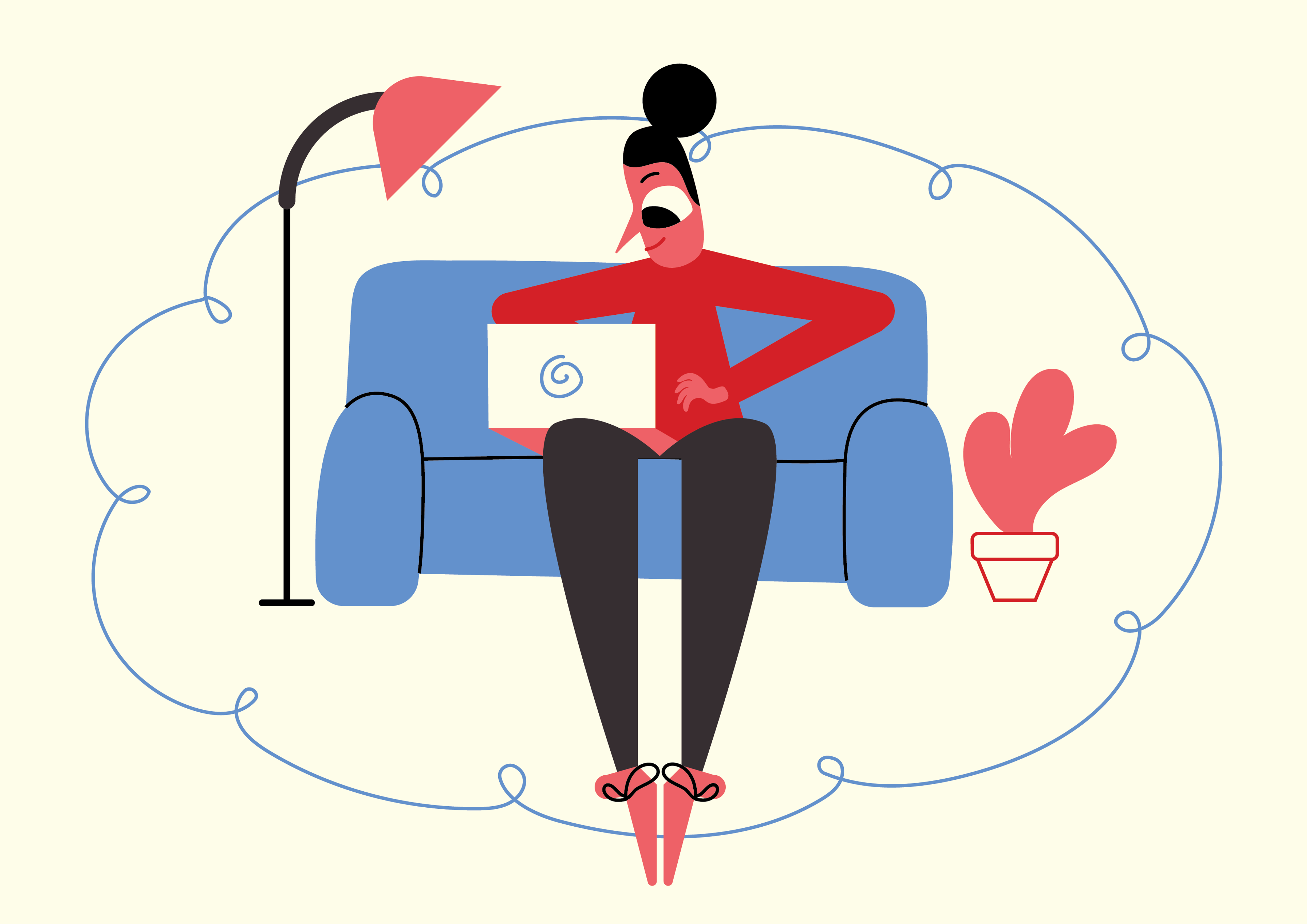 Woman on a couch