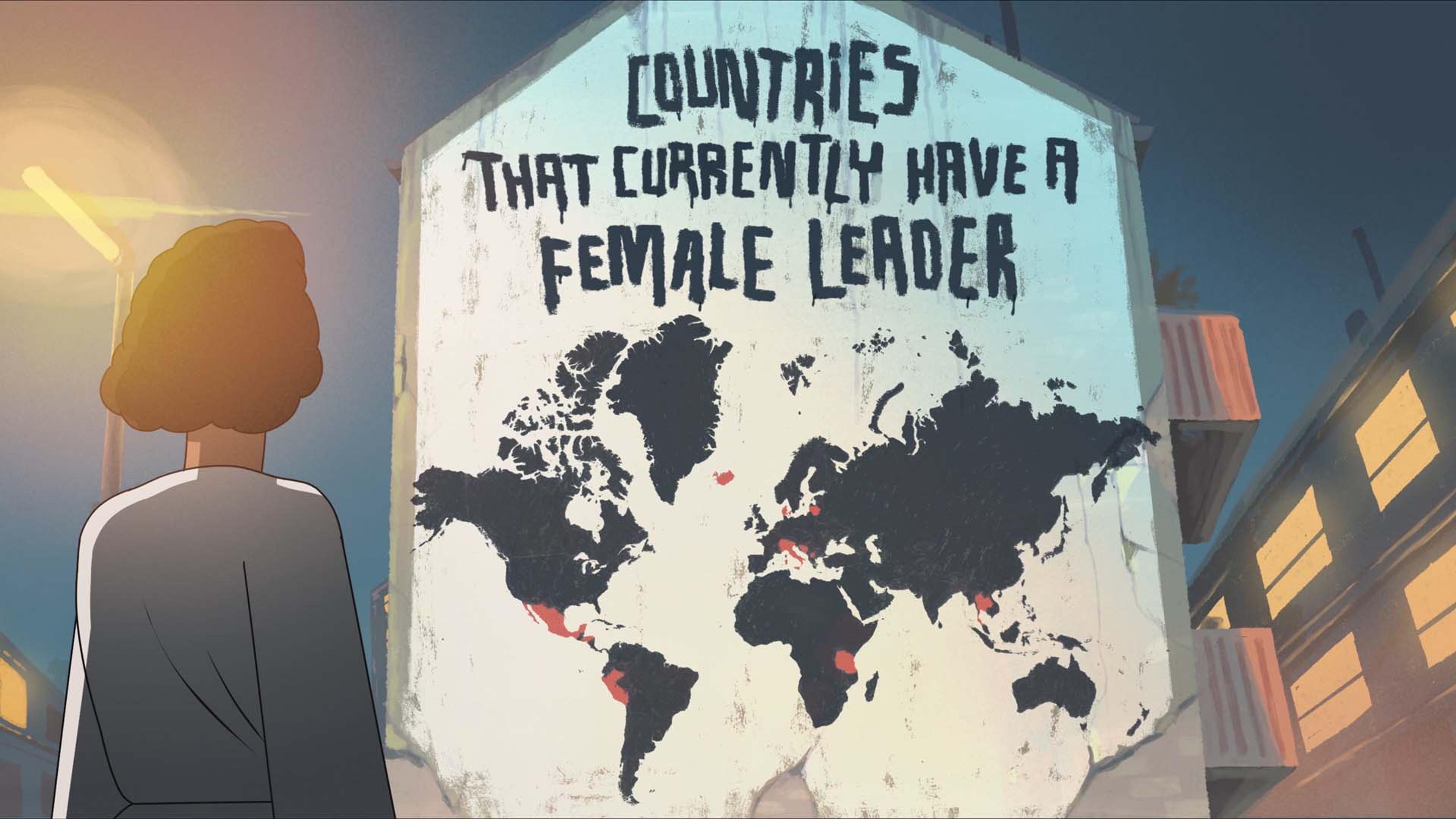 Map of countries that currently have a female leader