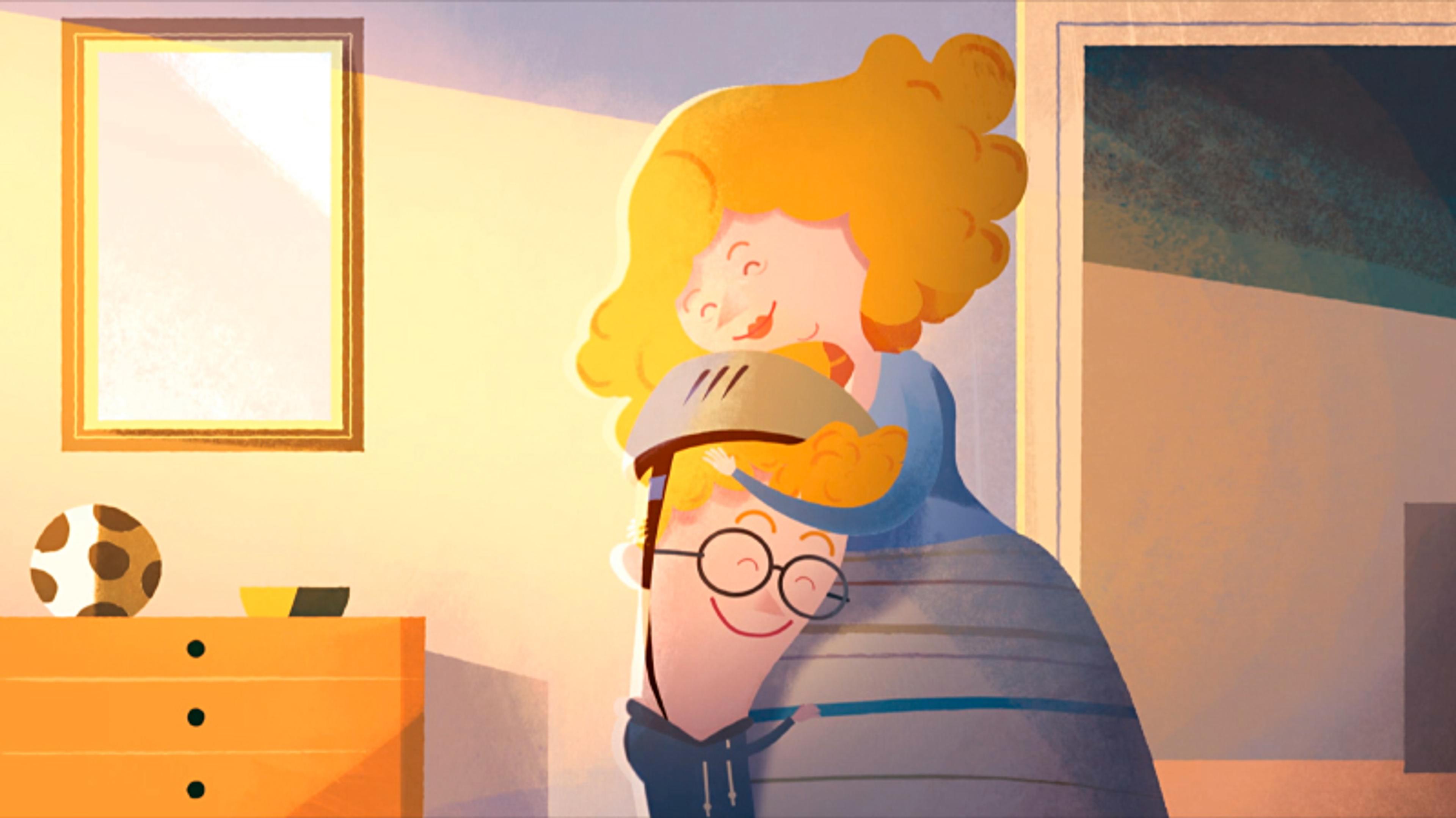 mother hugging her son