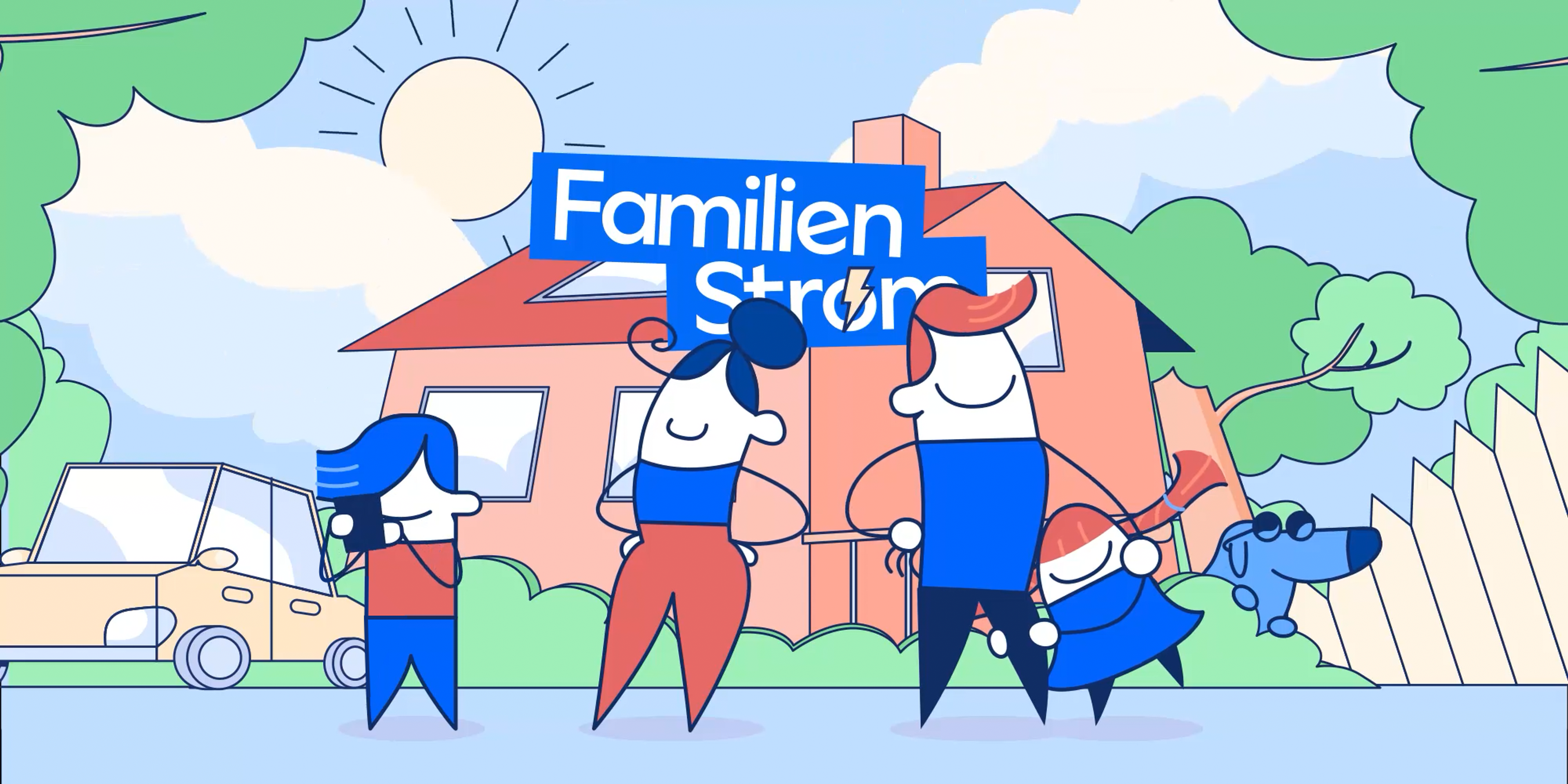 Family with power cable