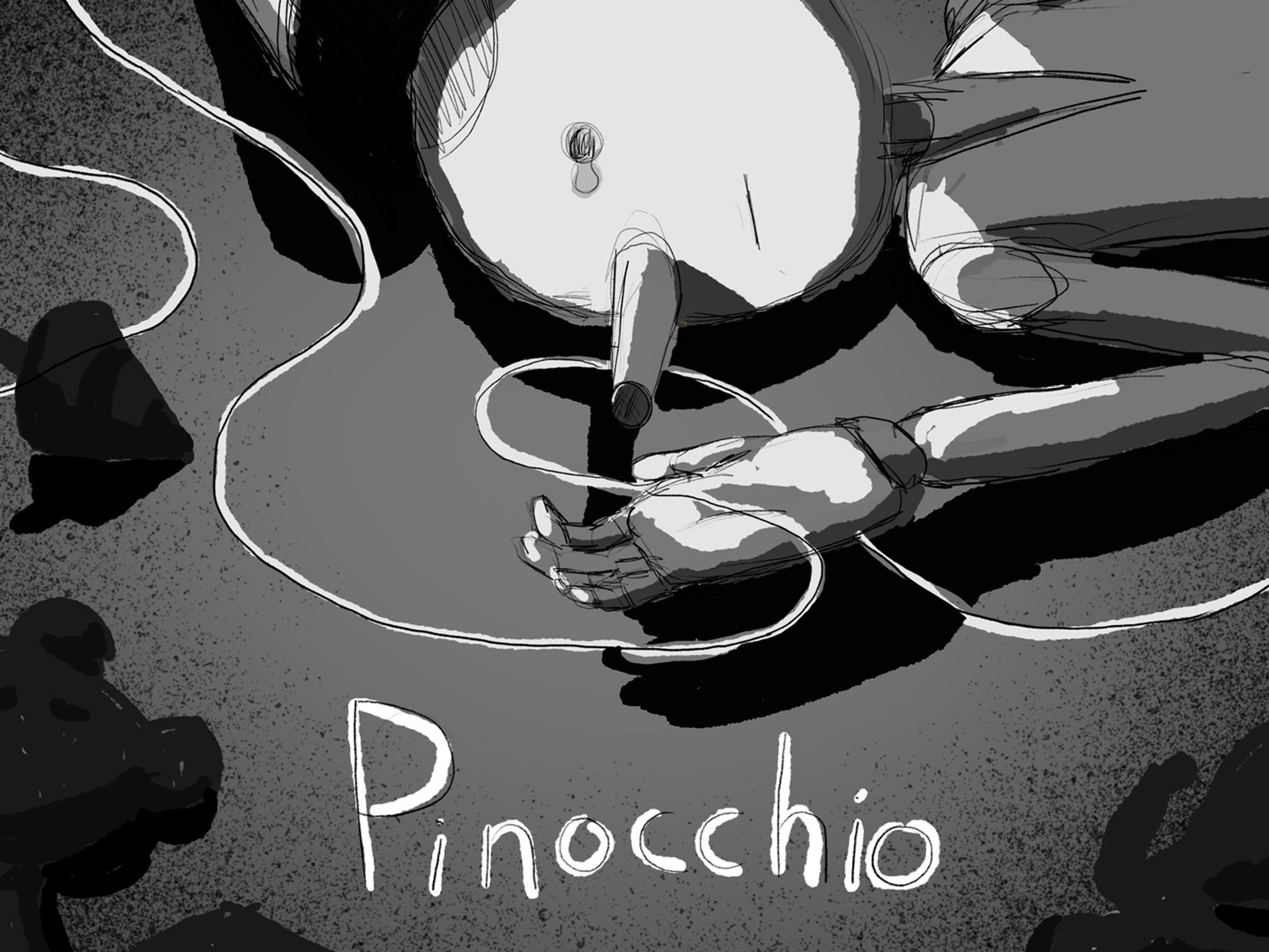 sketches for Pinocchio illustration