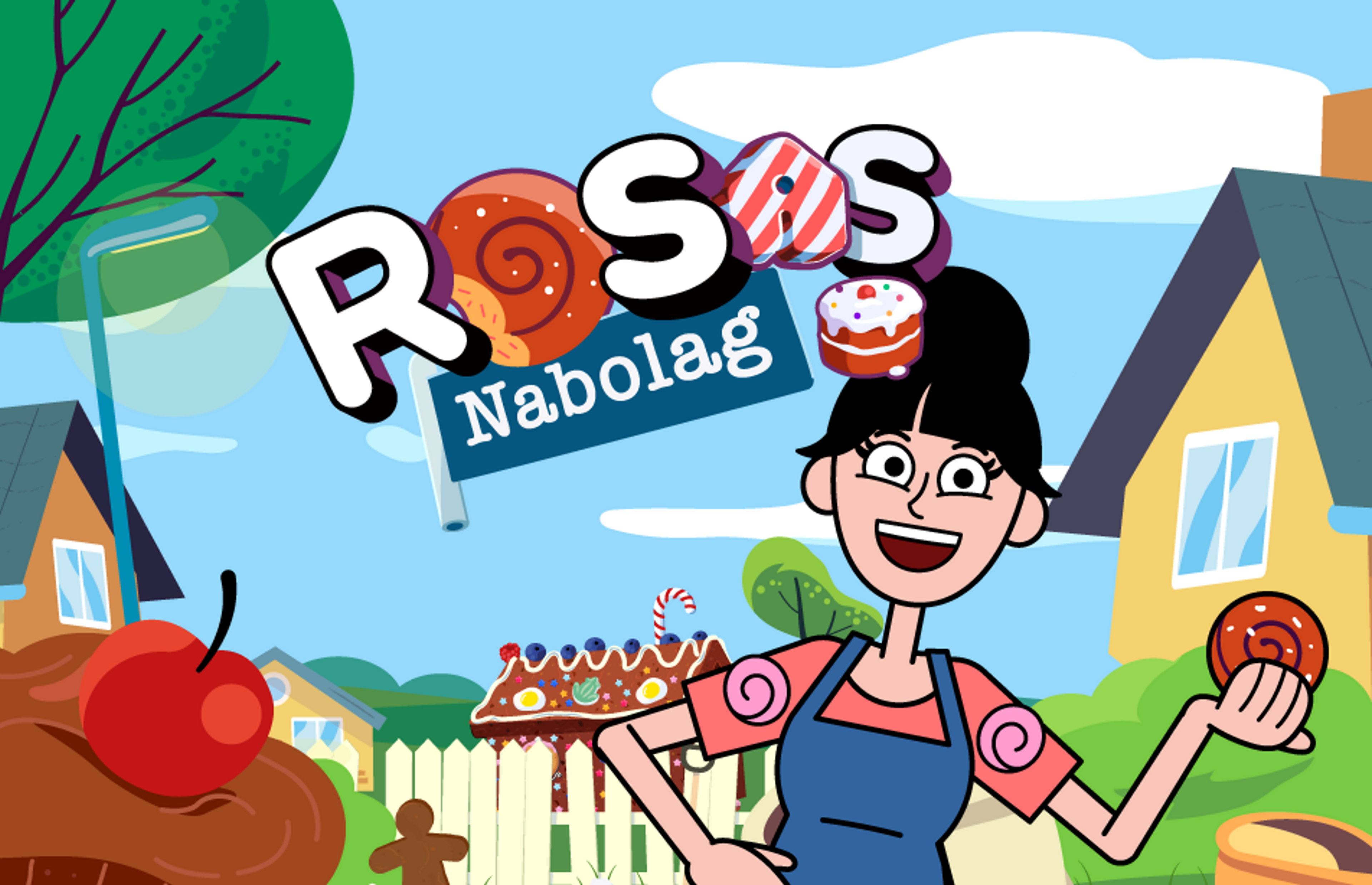 Rosa in front of a town