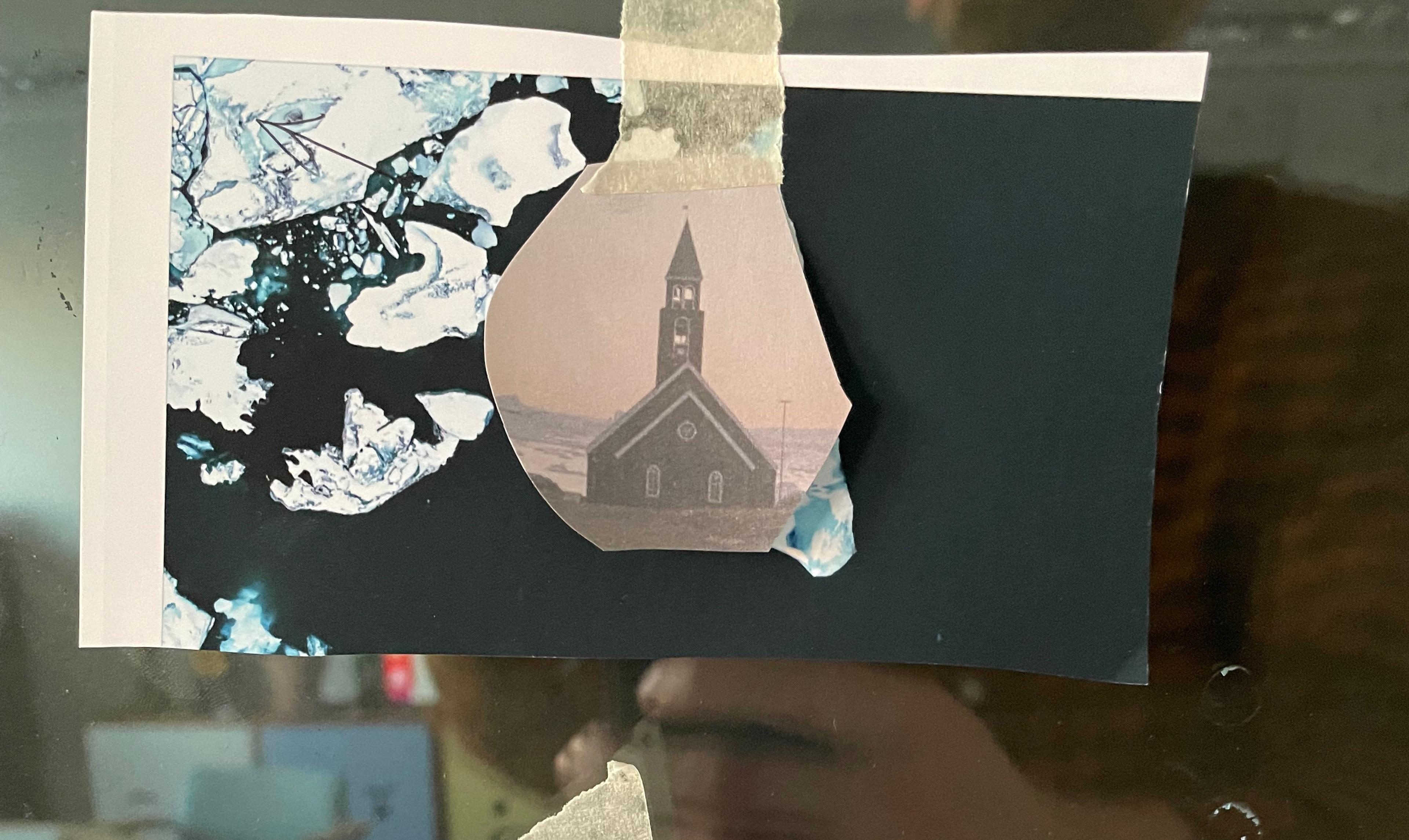 cut out images taped together