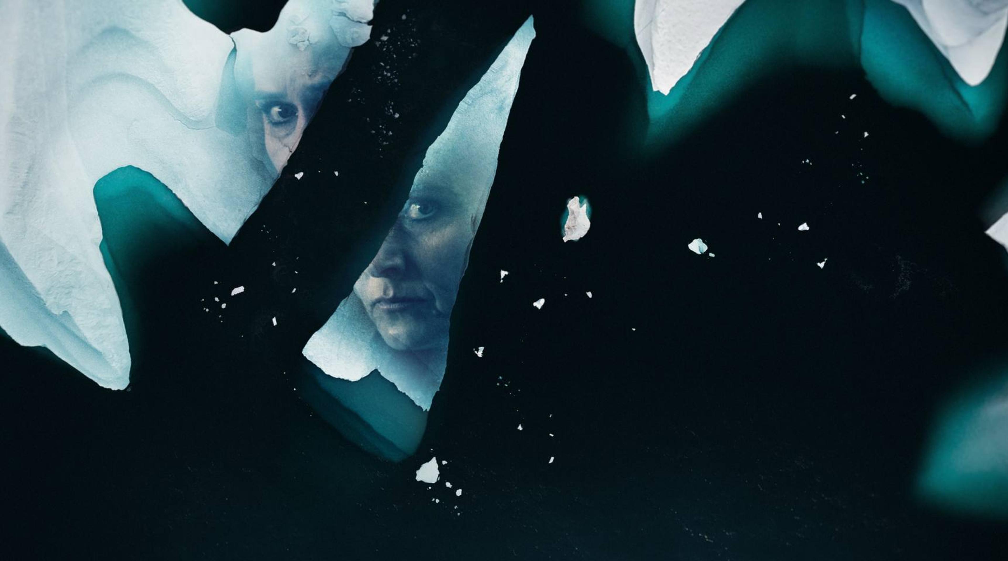 fractured female face on drift ice