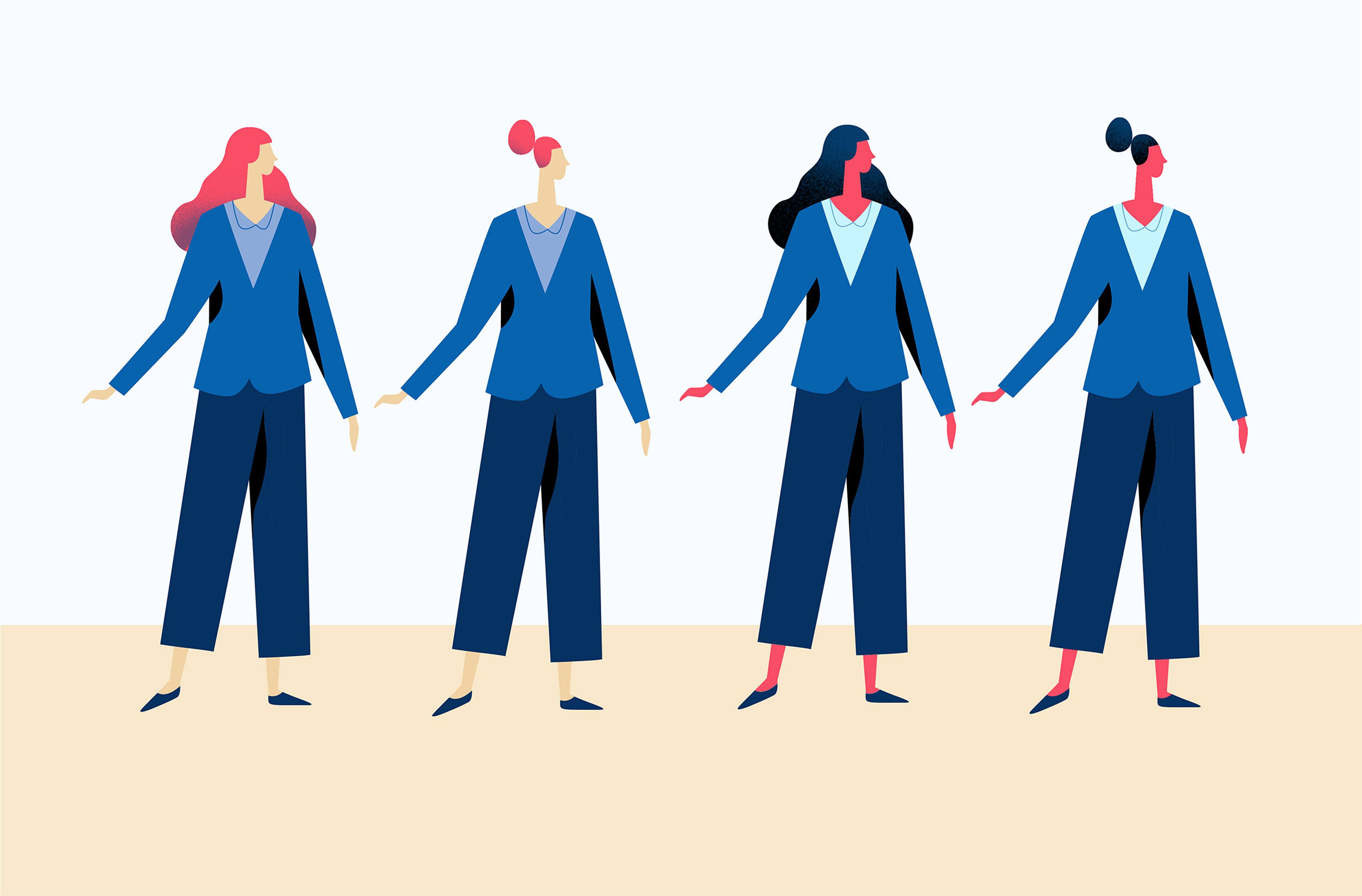 office worker character style frames