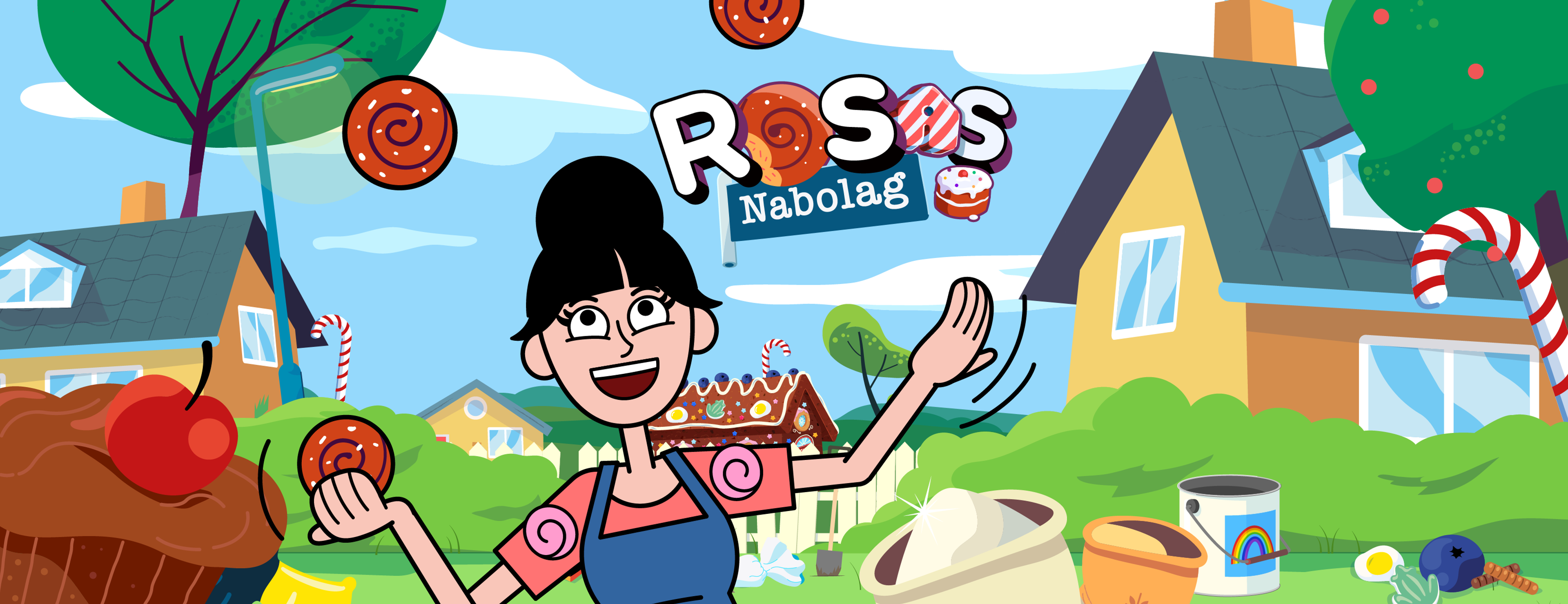 Rosa standing in front of a town