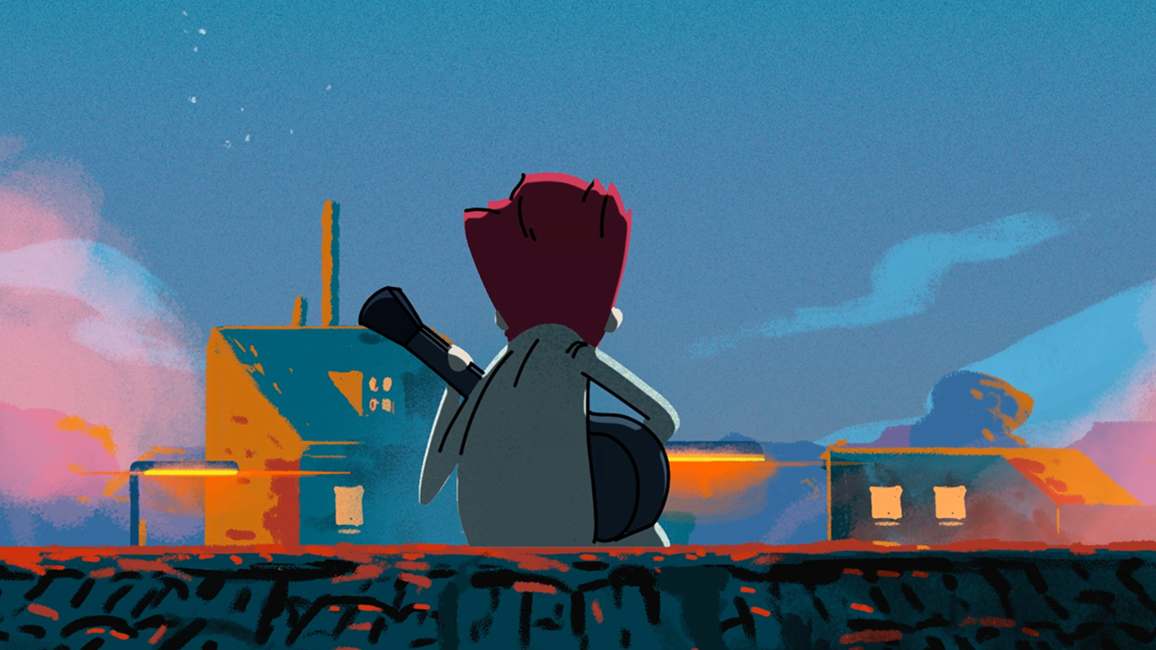 Ziggy playing on the roof