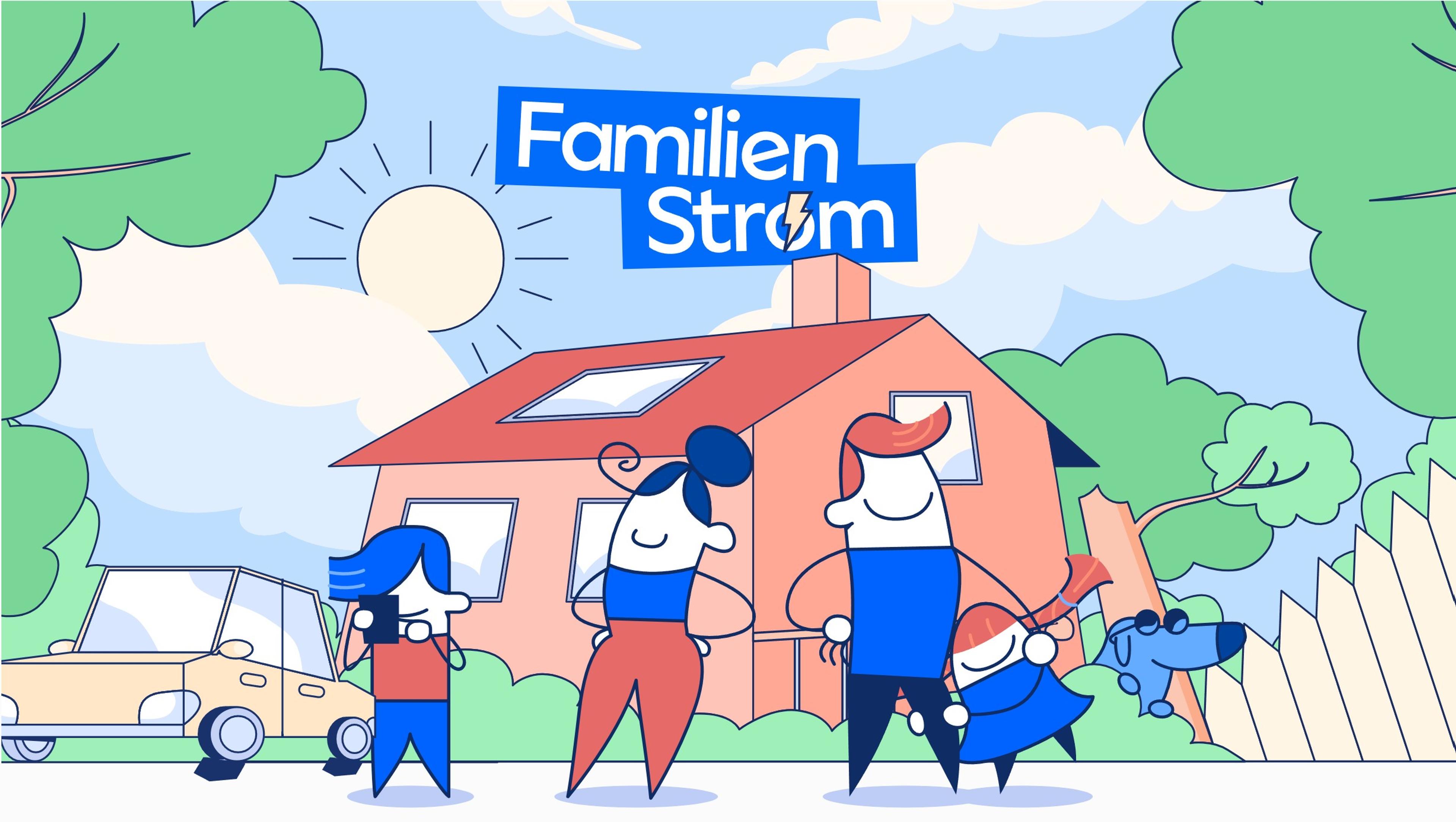 Family with power cable