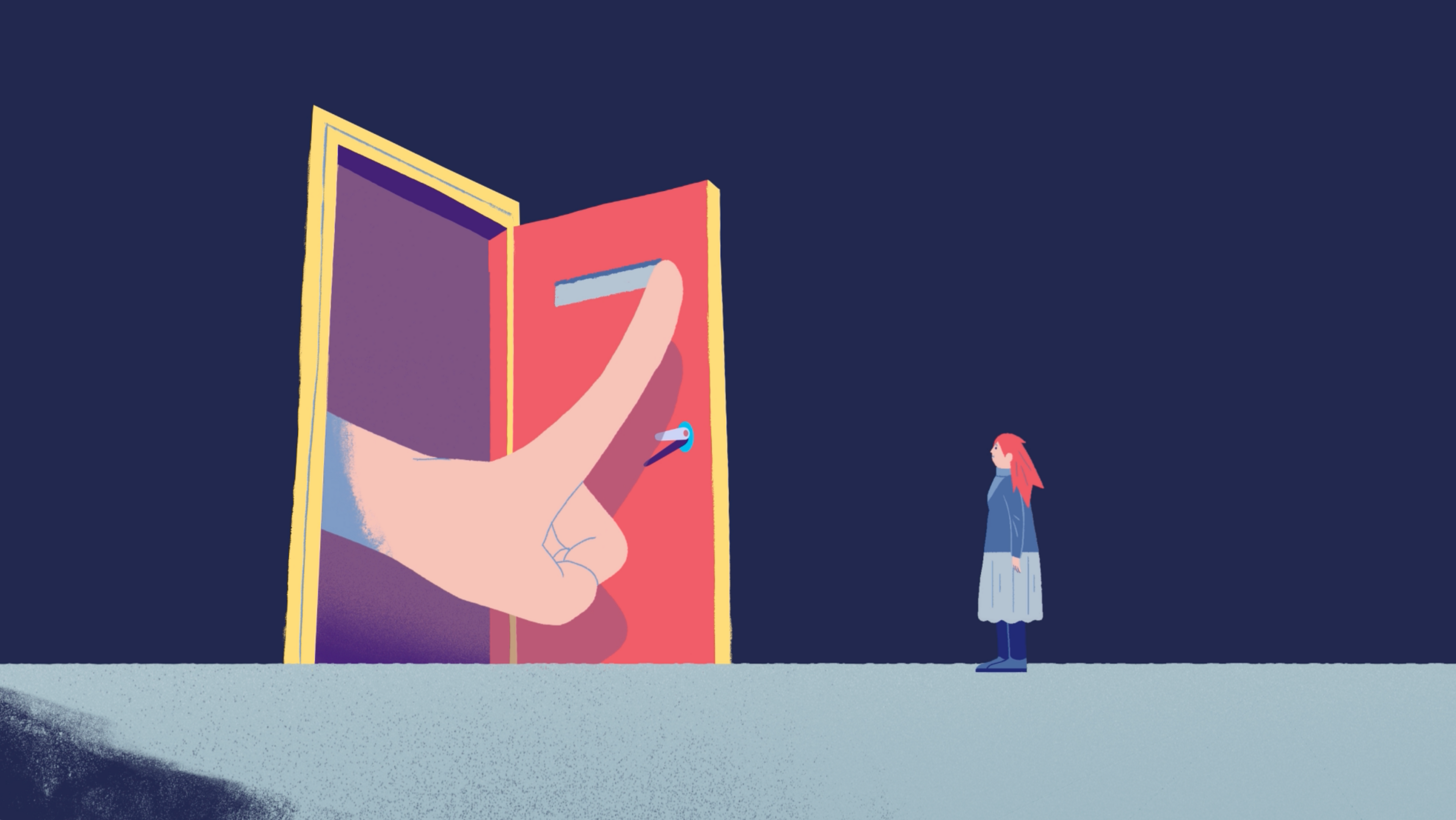 Giant finger saying no