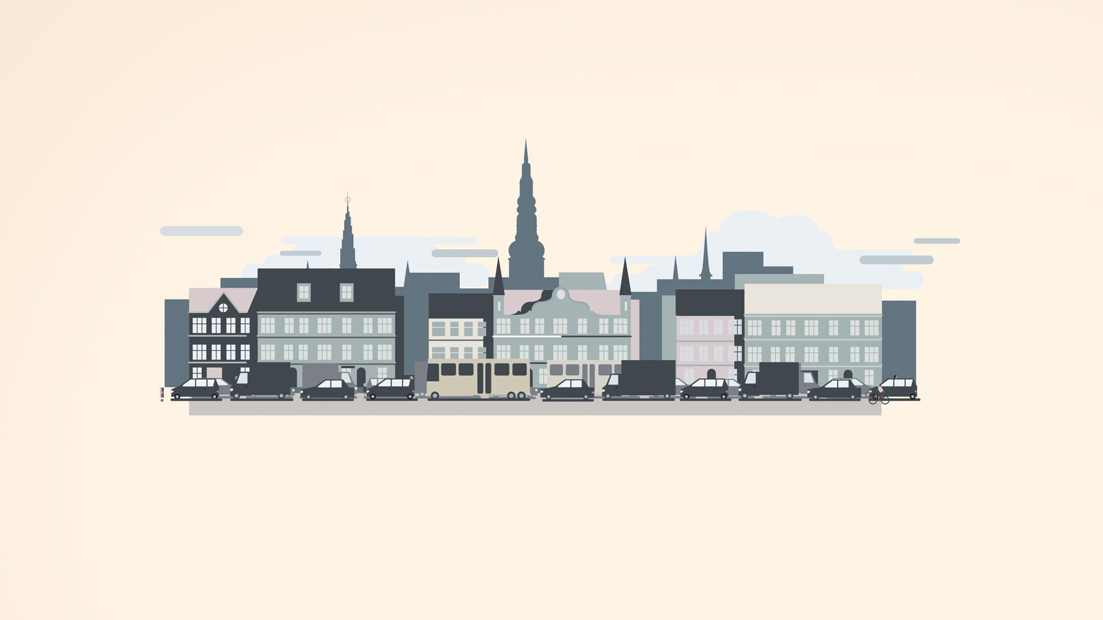 copenhagen city landscape made in vector style