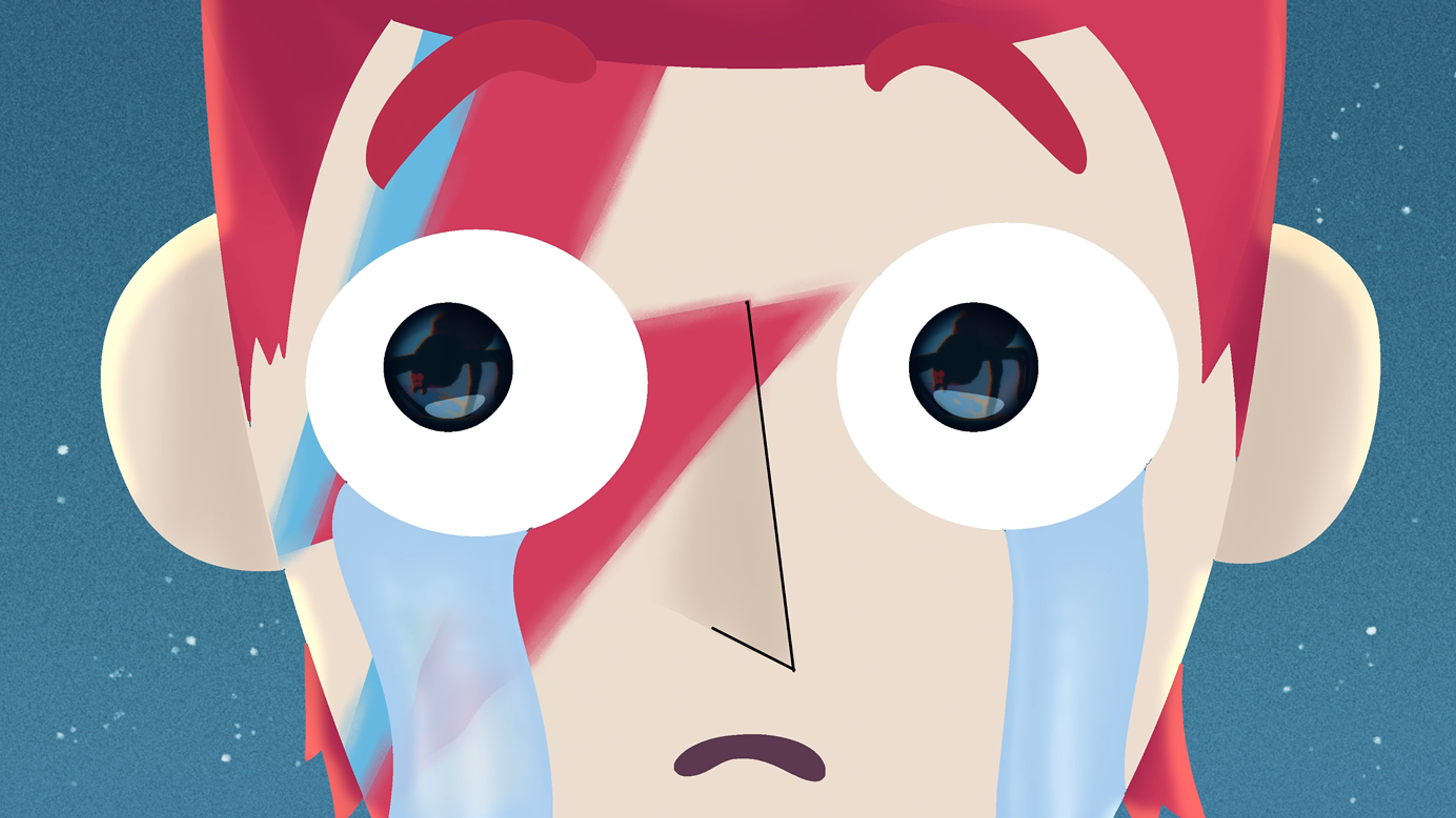 Spider from mars reflected in Ziggy's eyes