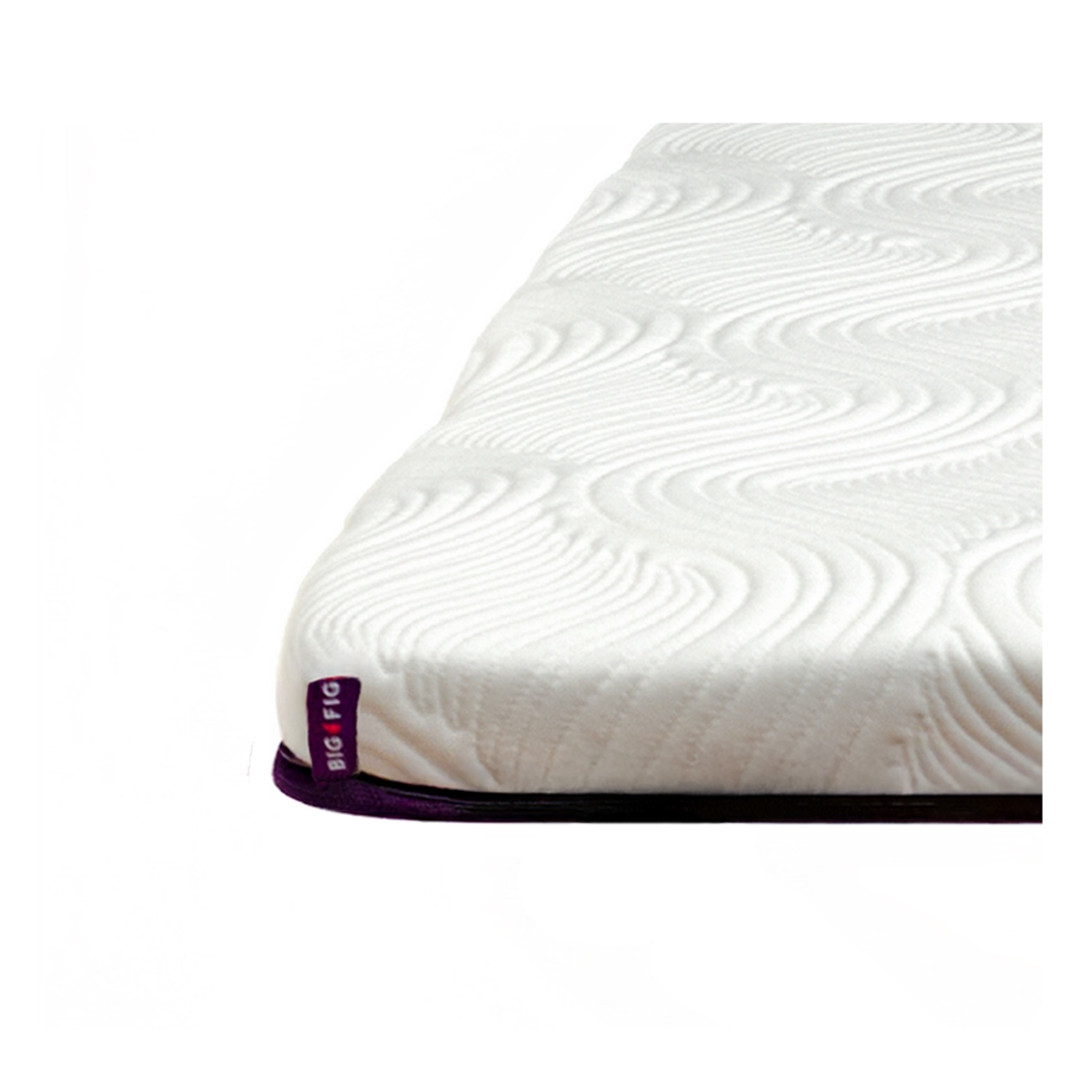 Big Fig Micro-Coil Topper with white, wavy surface and fig colored corner patch labeled "BIG FIG".