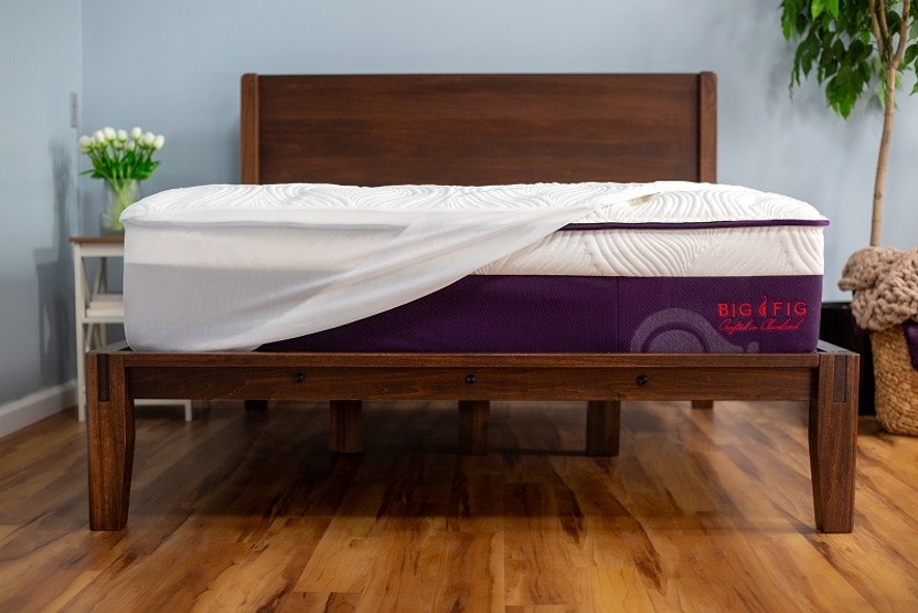 No frame, No foundation, No Extra Support Needed. Just Drop Your Big Fig Mattress On The Solid Wood Platform Bed And It’s Go-Time.