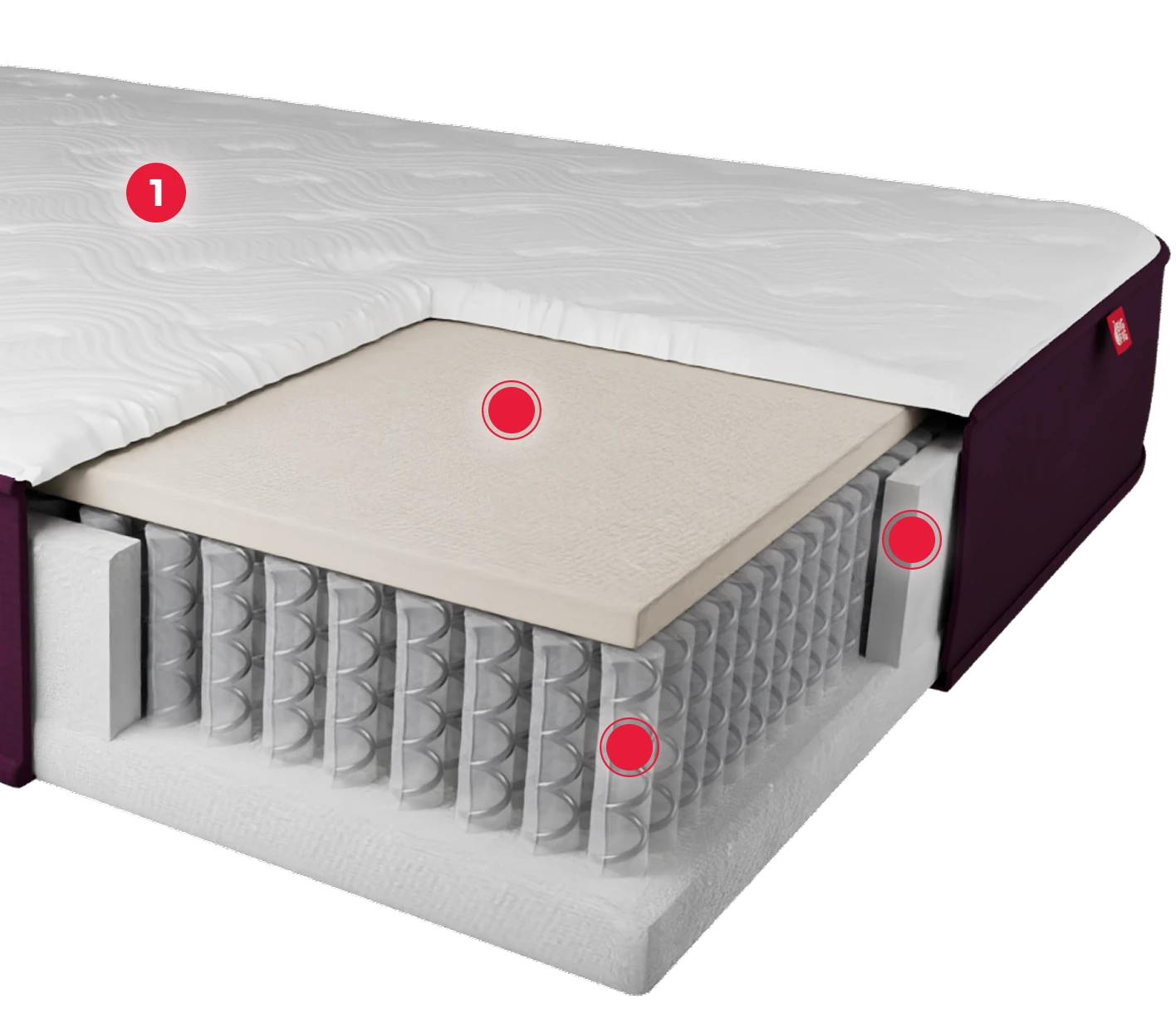 Big Fig's Firm Mattress Quilted Top Has THERMOGEL COOLING® Technology That Reacts To Your Body Heat, Activating Cooling Relief. Paired With Breathable Perforated Foam, This Top Layer Keeps The Air Flowing So You Wake Up Sweat-Free.