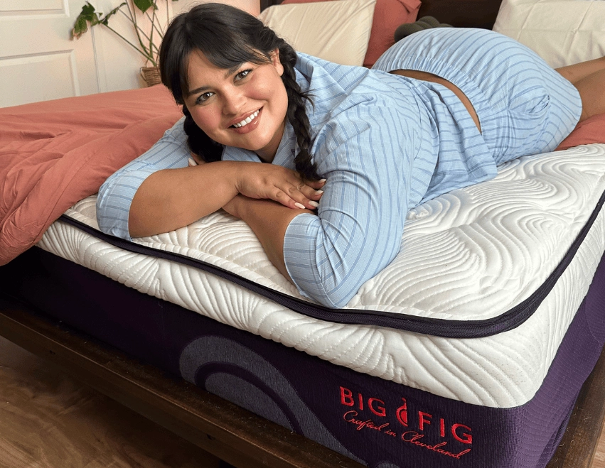 plus size women on edge of mattress