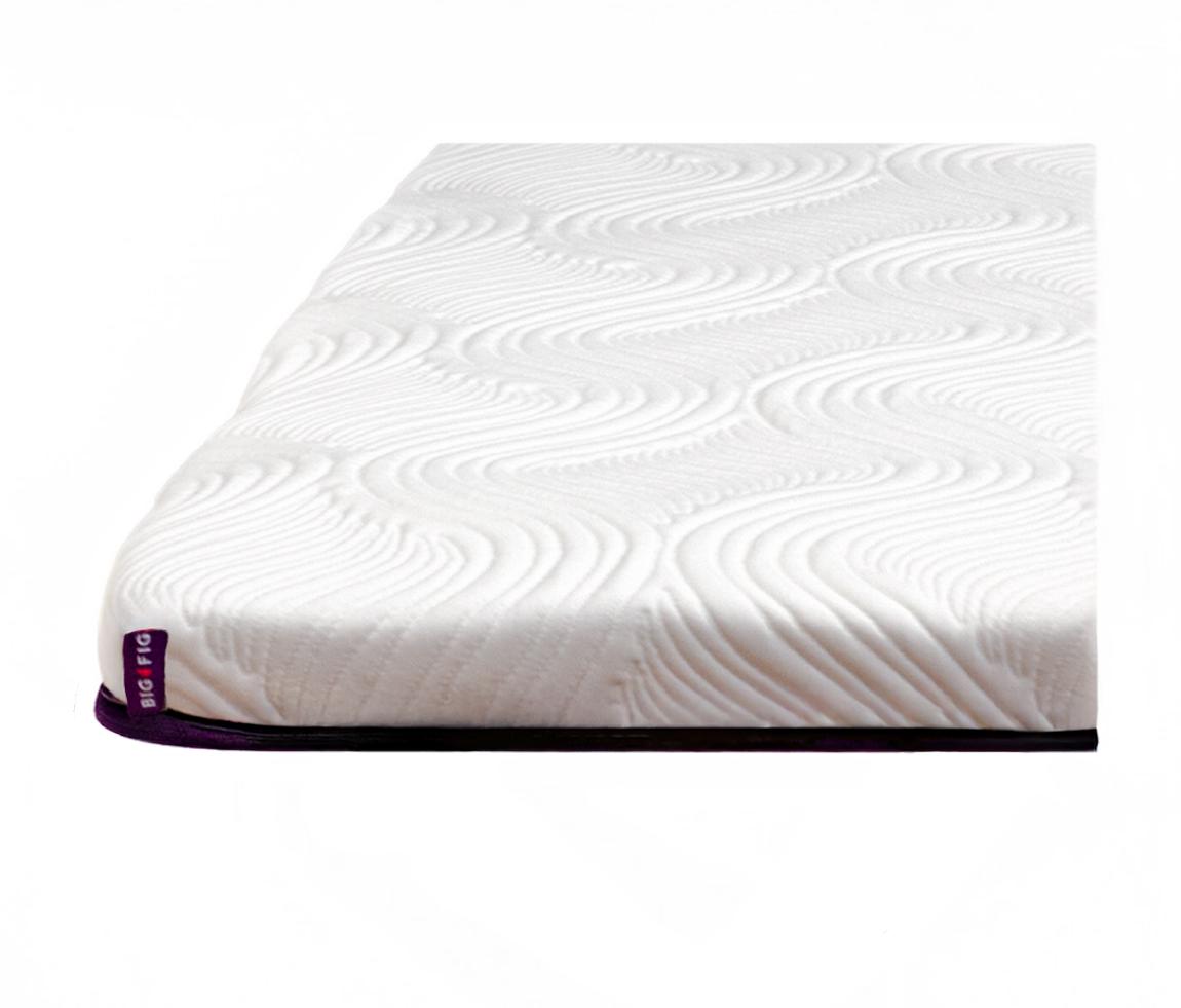 Big Fig Micro-Coil Topper with white, wavy surface and fig colored corner patch labeled "BIG FIG".