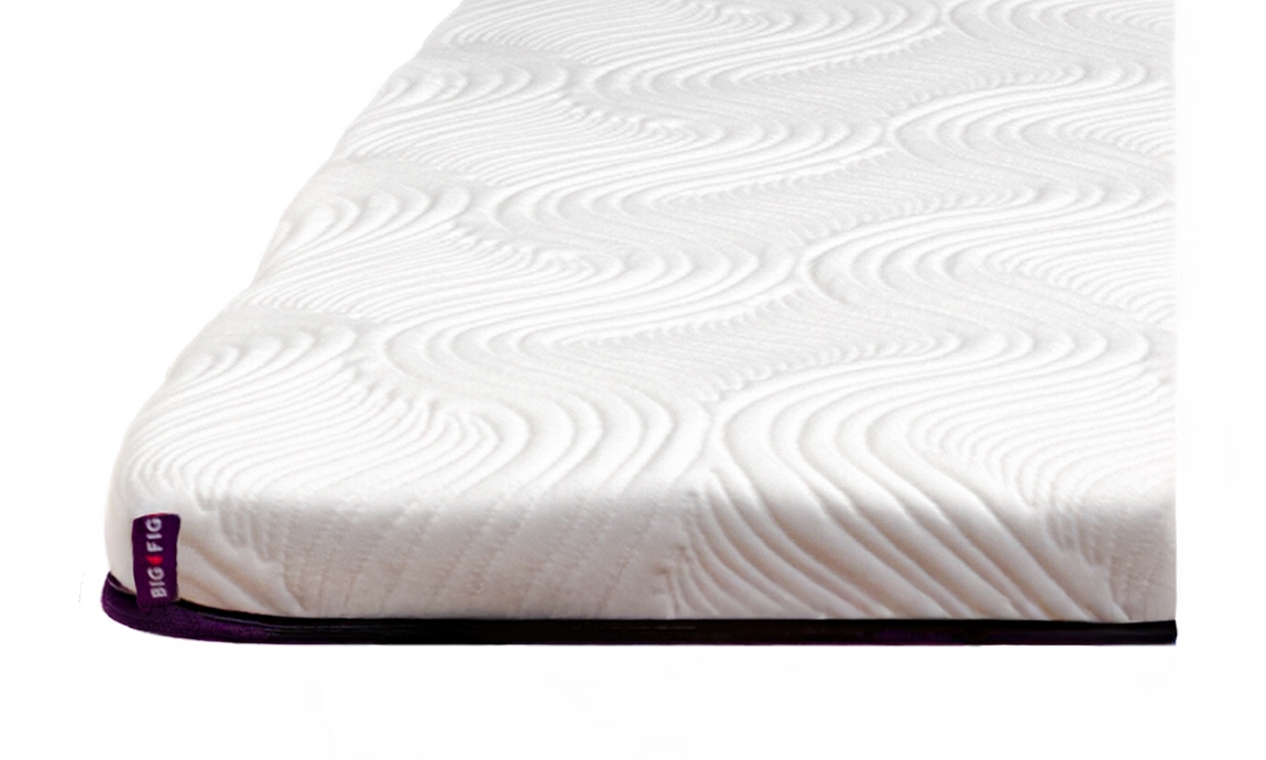 Big Fig Micro-Coil Topper with white, wavy surface and fig colored corner patch labeled "BIG FIG".