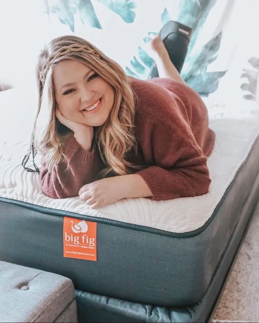 plus size women on edge of mattress