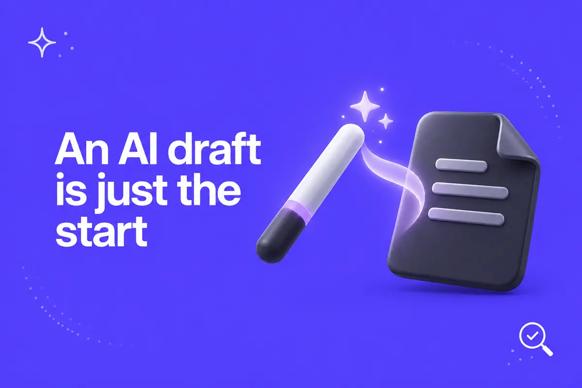 Purple editorial cover for AI Website Builder vs Webflow: What Still Needs Work Before Launch