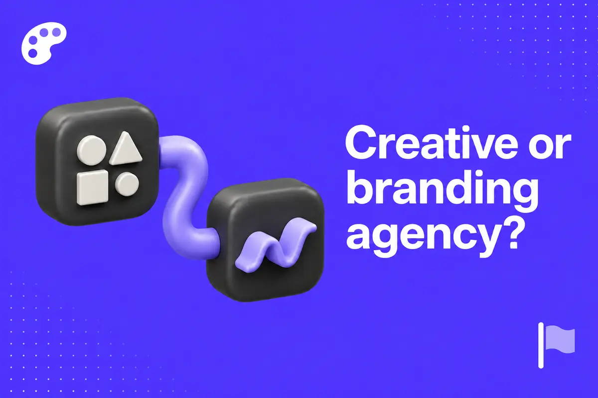 Purple editorial cover for Creative Agency vs Branding Agency: Which Does Your Business Need?