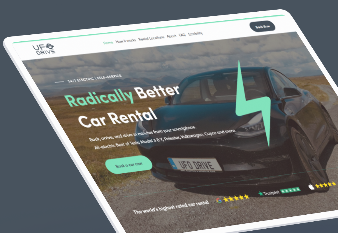 Radically Better Car Rental with UFO Drive