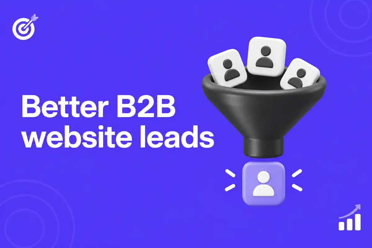 Purple editorial cover for B2B Website Lead Generation: Improve Enquiry Quality