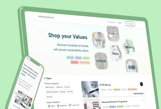 Sustainability marketing technology by Provenance