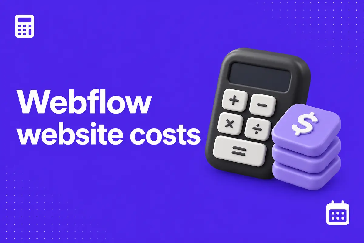 Purple editorial cover for Webflow Website Cost: Build, Hosting and Ongoing Support