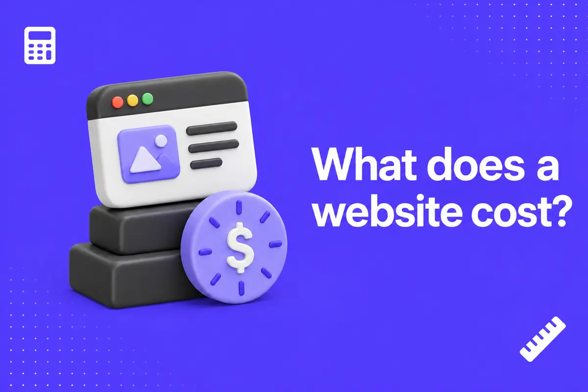 Purple editorial cover for How Much Does a Business Website Cost? Compare the Scope Behind the Quote