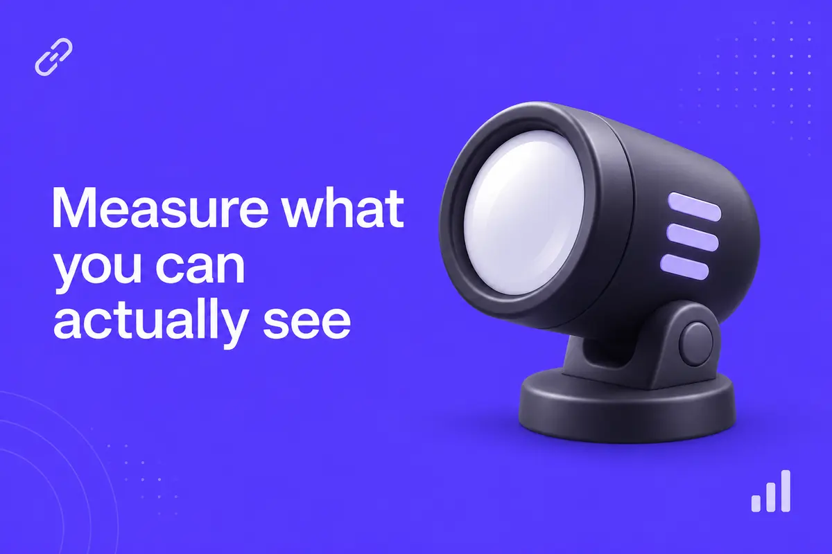 Purple editorial cover for How to Measure AI Search Traffic Without Inventing Attribution