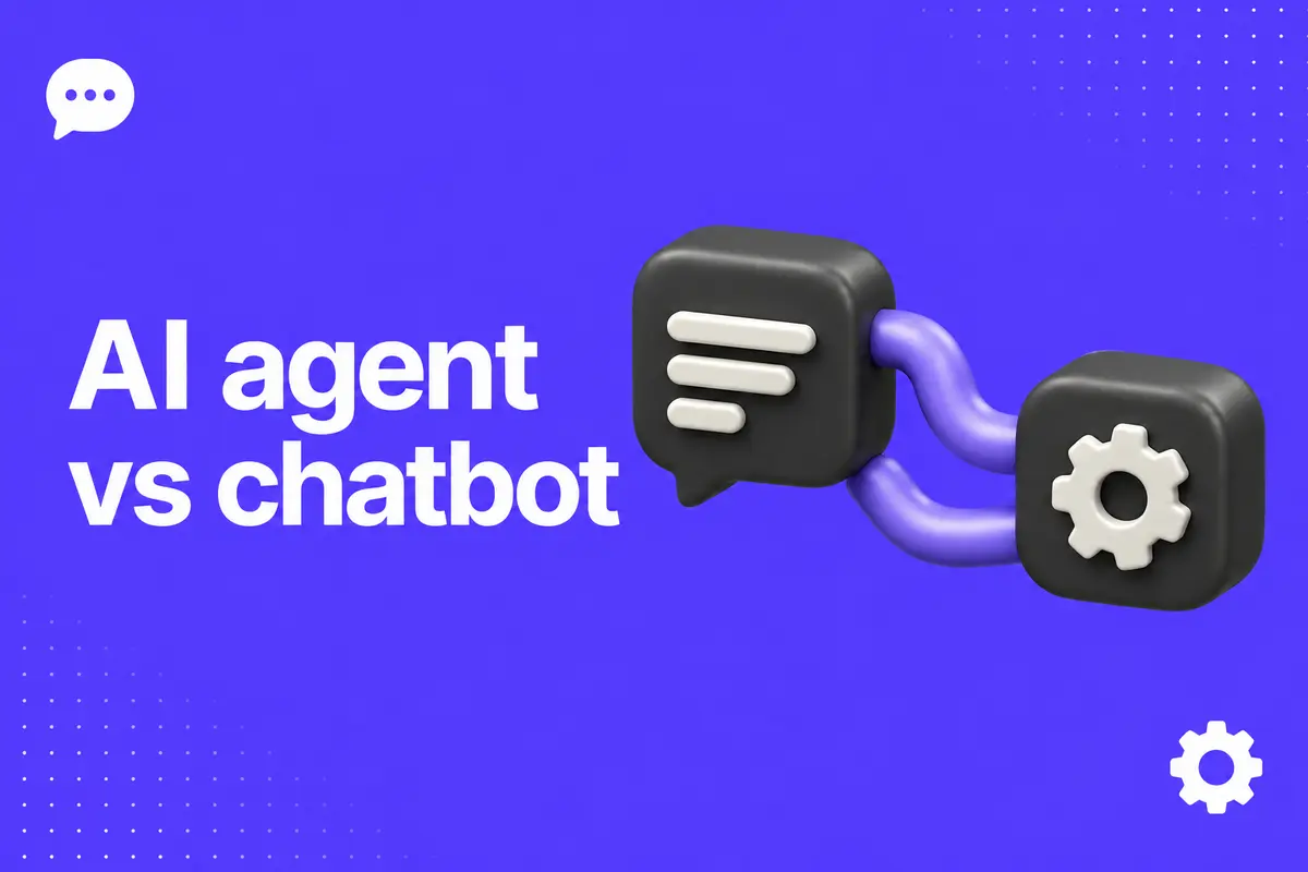 Purple editorial cover for AI Agent vs Chatbot: Which Should Handle Your Website Leads?
