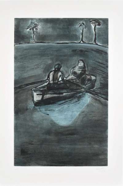Two People At Night (Indigo)