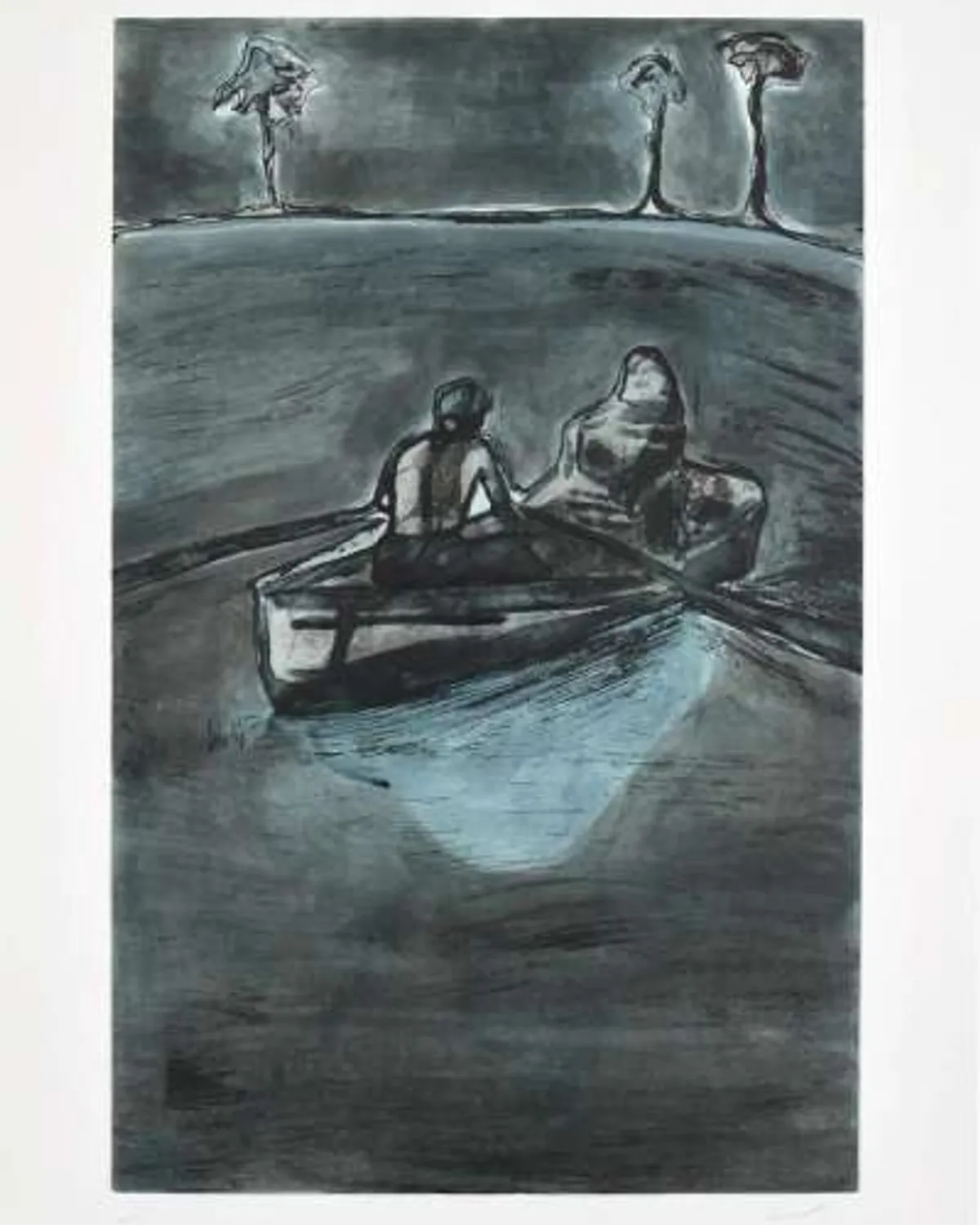 Two People At Night (Indigo) by Peter Doig