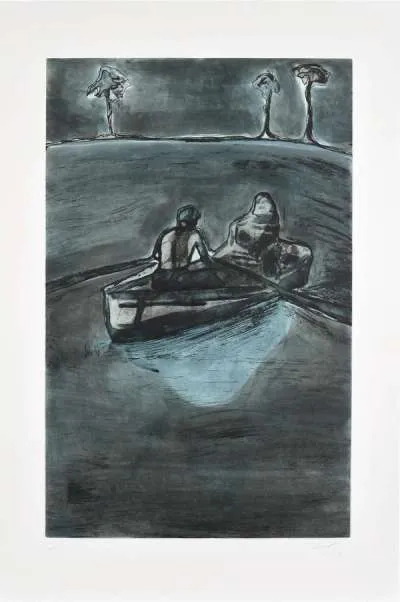 Two People At Night (Indigo) by Peter Doig