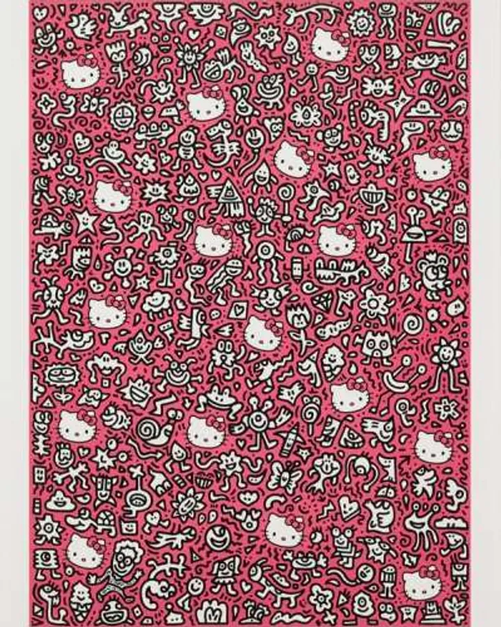 Pink Kitty by Mr Doodle