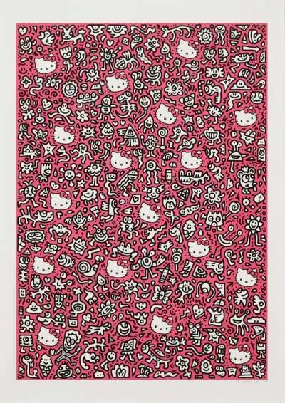 Pink Kitty by Mr Doodle