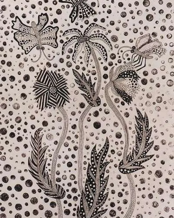 Flower And Butterfly by Yayoi Kusama