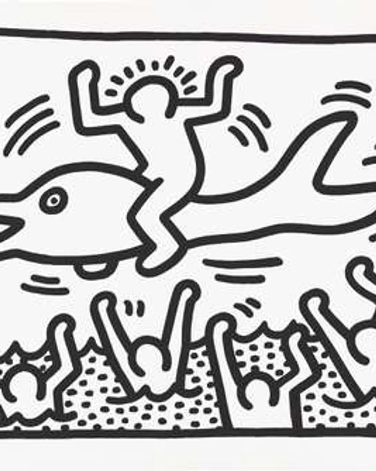 Man On Dolphin by Keith Haring