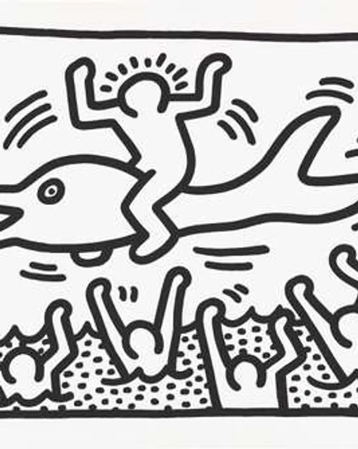 Man On Dolphin by Keith Haring