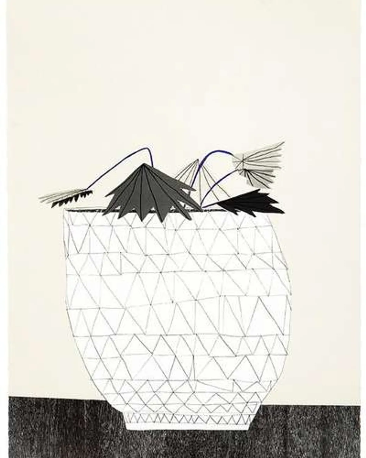 Untitled With Grey Leaves by Jonas Wood
