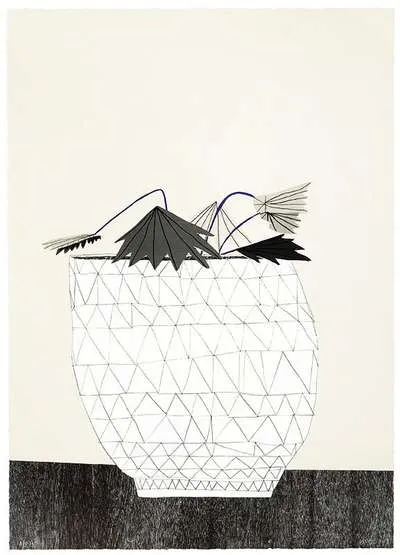 Untitled With Grey Leaves by Jonas Wood