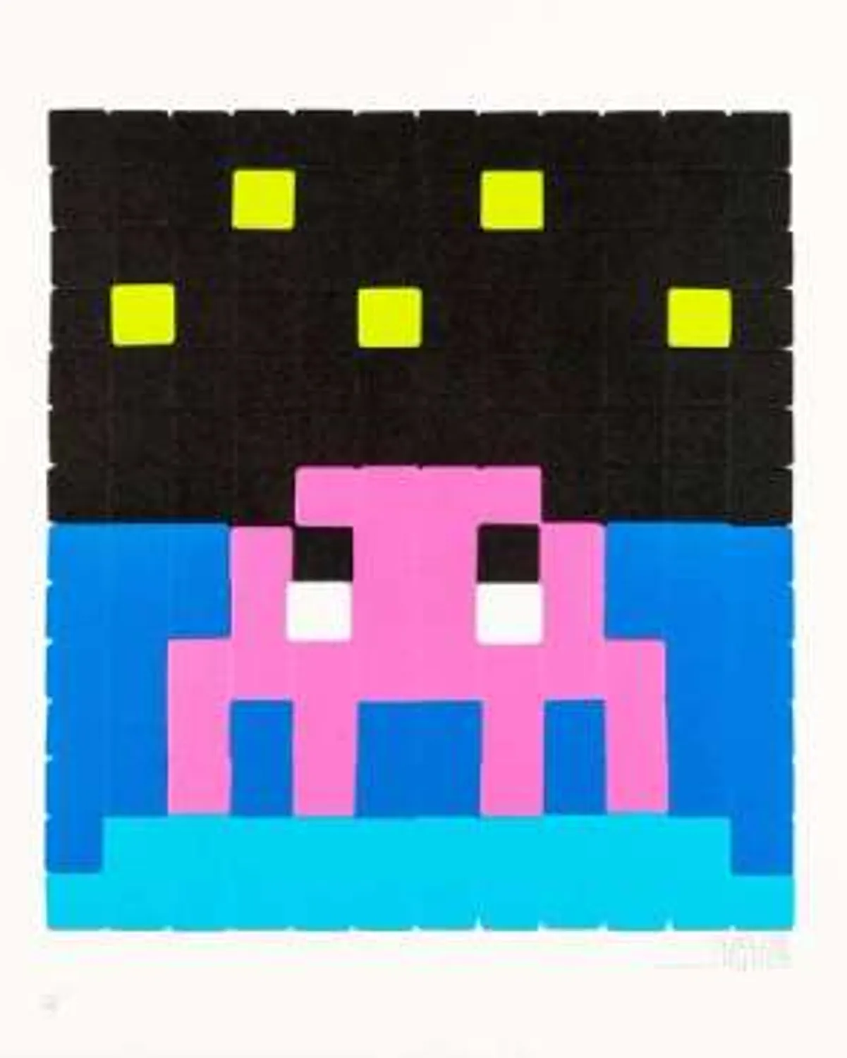 Space One (pink) by Invader