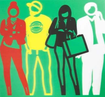 Red Yellow Black White by Julian Opie
