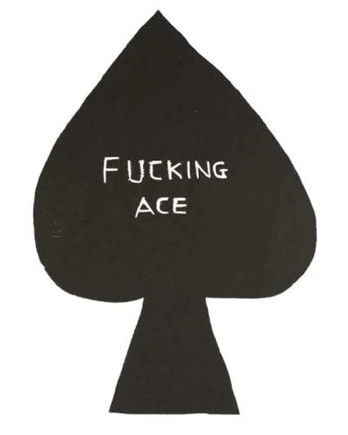 Fucking Ace (woodcut) by David Shrigley