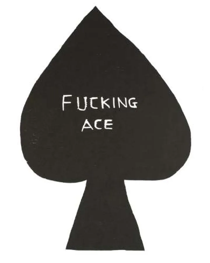 Fucking Ace (woodcut) by David Shrigley