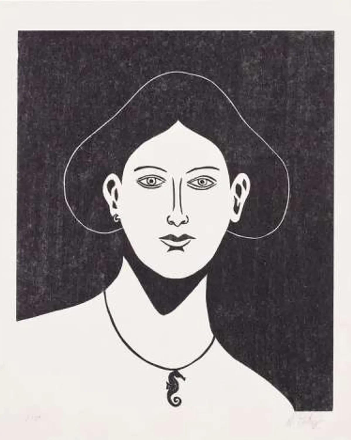 Portrait With A Seahorse Necklace by Nicolas Party