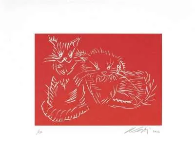 Cats (Red) by Ai Weiwei