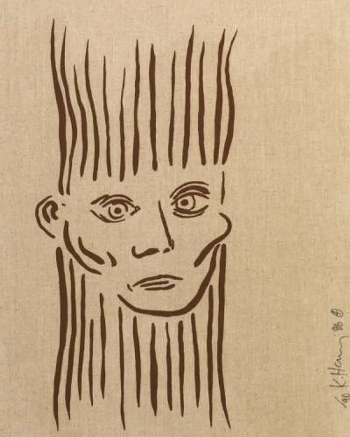 Portrait Of Joseph Beuys by Keith Haring