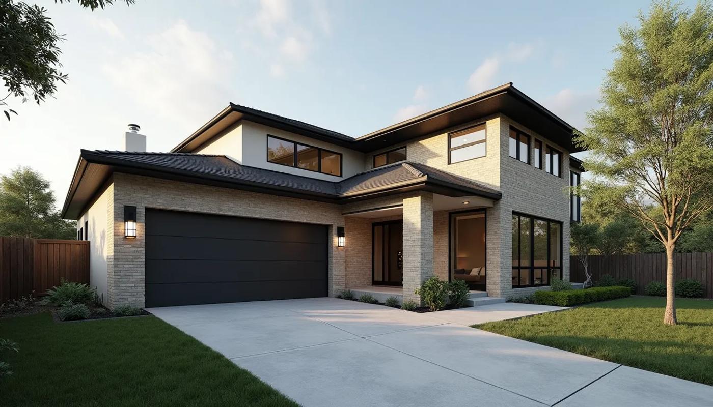 Modern custom home exterior in San Antonio, Texas