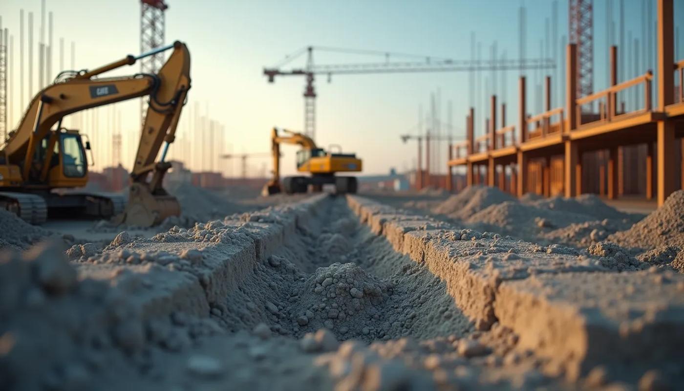 Foundation work on a custom home site